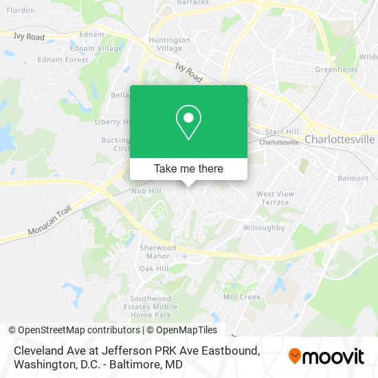 Cleveland Ave at Jefferson PRK Ave Eastbound map
