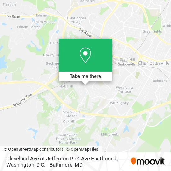 Mapa de Cleveland Ave at Jefferson PRK Ave Eastbound