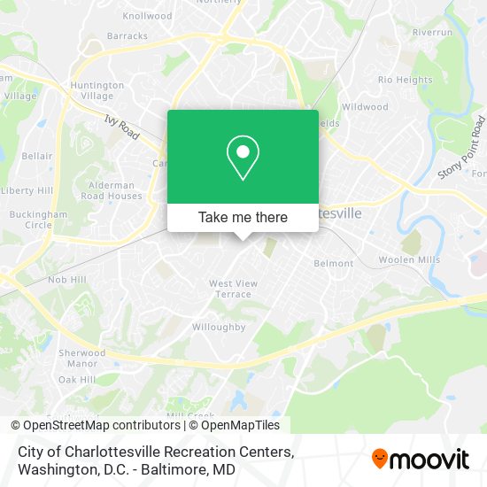 Mapa de City of Charlottesville Recreation Centers