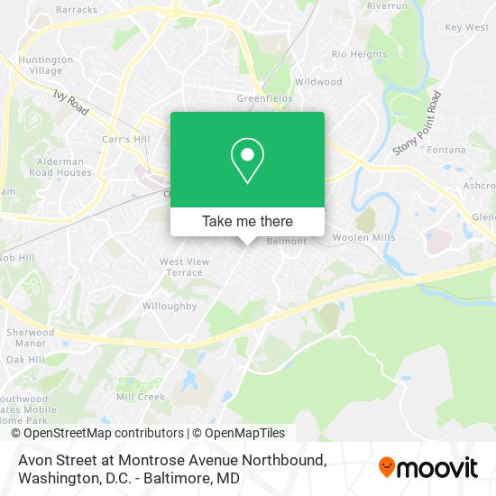 Avon Street at Montrose Avenue Northbound map
