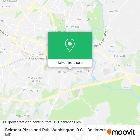 Belmont Pizza and Pub map