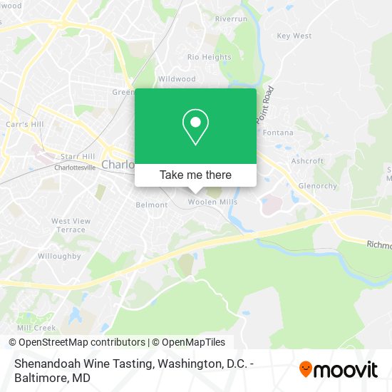 Mapa de Shenandoah Wine Tasting