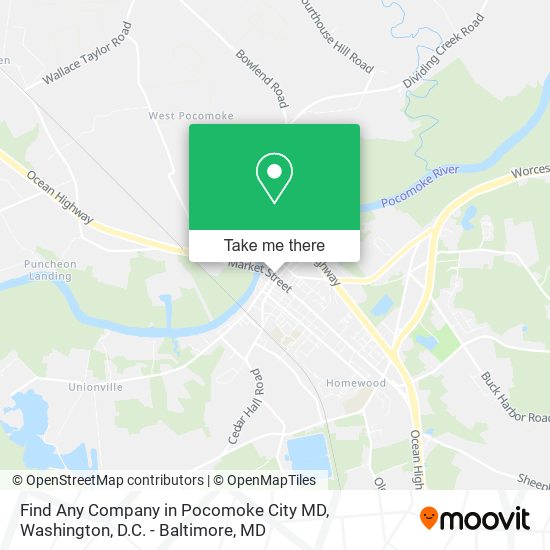 Mapa de Find Any Company in Pocomoke City MD