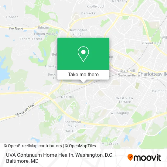 UVA Continuum Home Health map