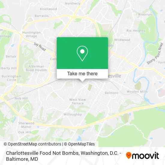 Charlottesville Food Not Bombs map