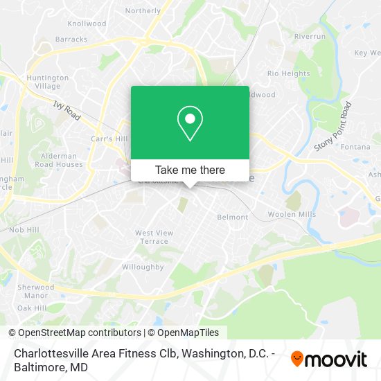 Charlottesville Area Fitness Clb map