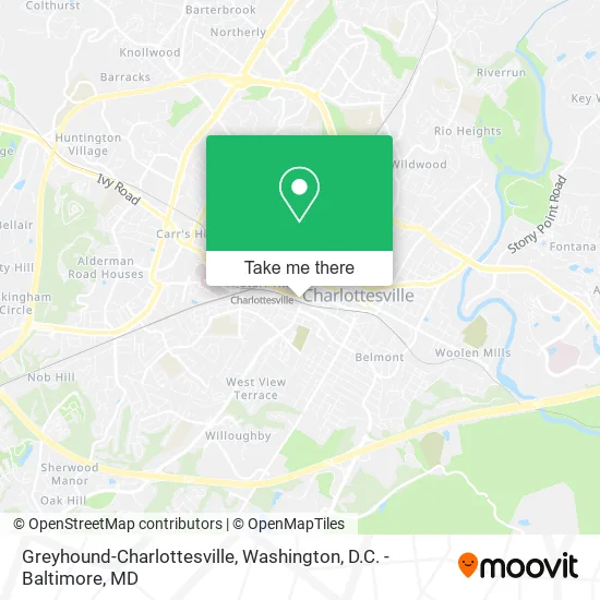 Greyhound-Charlottesville map