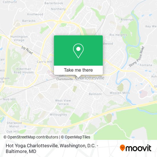Mapa de Hot Yoga Charlottesville