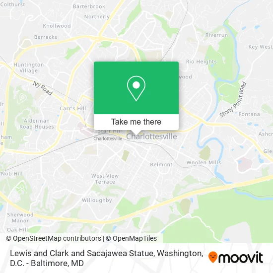 Lewis and Clark and Sacajawea Statue map
