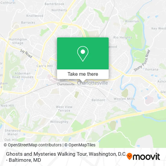 Ghosts and Mysteries Walking Tour map