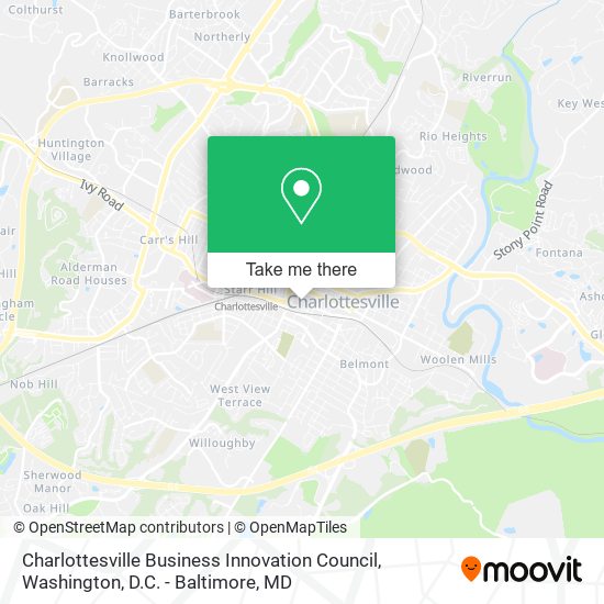 Charlottesville Business Innovation Council map