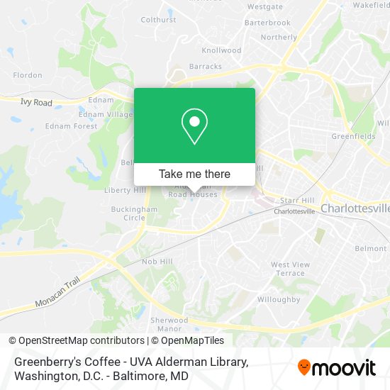 Greenberry's Coffee - UVA Alderman Library map