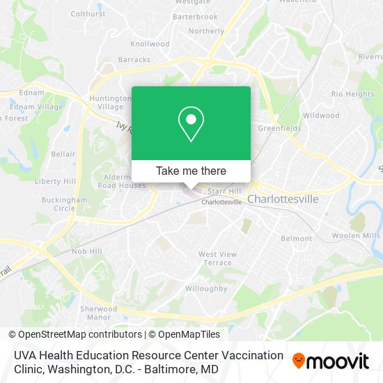 UVA Health Education Resource Center Vaccination Clinic map