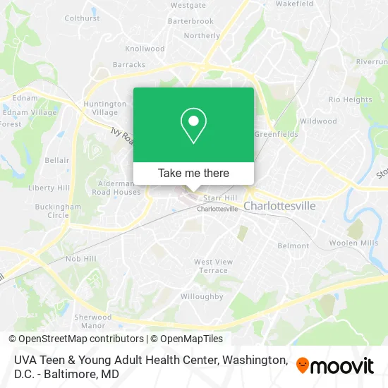 UVA Teen & Young Adult Health Center map