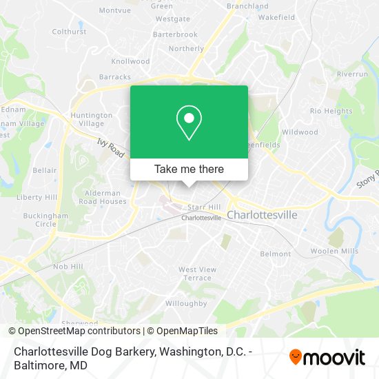 Charlottesville Dog Barkery map