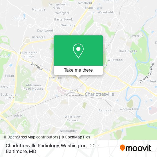 Charlottesville Radiology map