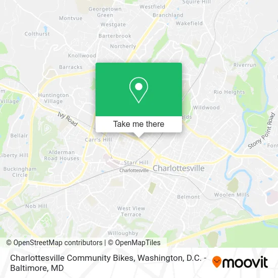 Charlottesville Community Bikes map