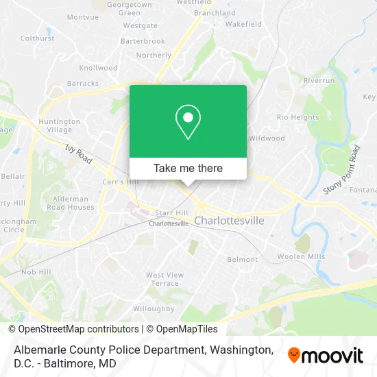 Albemarle County Police Department map