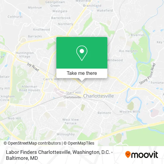 Labor Finders Charlottesville map