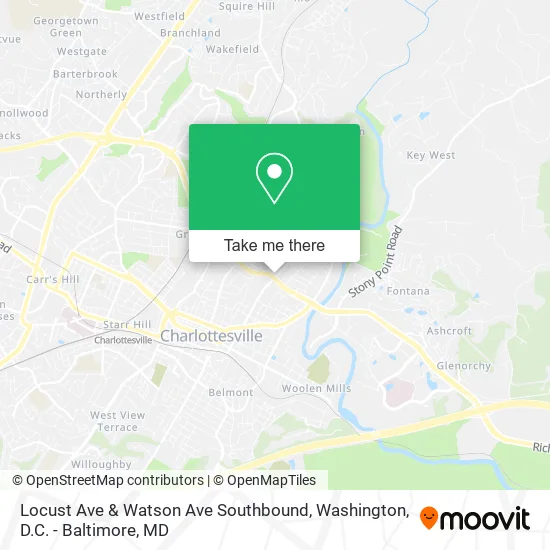Locust Ave & Watson Ave Southbound map