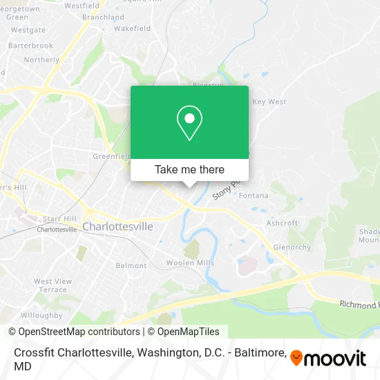 Crossfit Charlottesville map