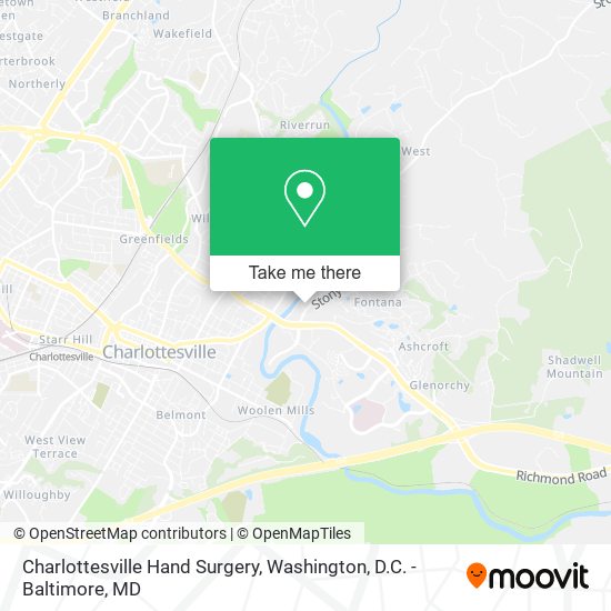 Mapa de Charlottesville Hand Surgery