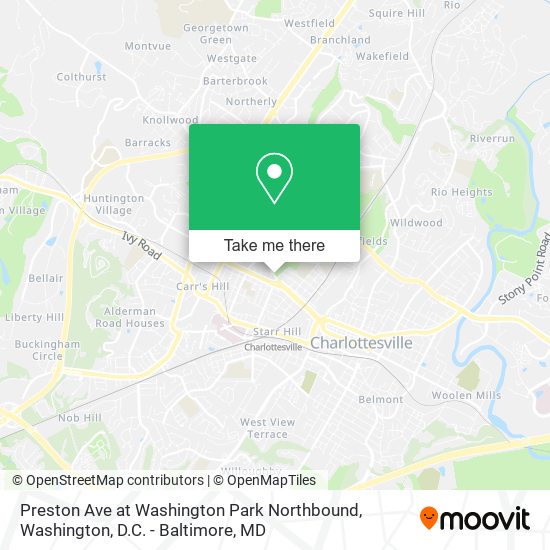 Mapa de Preston Ave at Washington Park Northbound