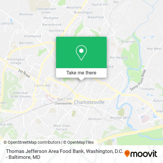 Thomas Jefferson Area Food Bank map