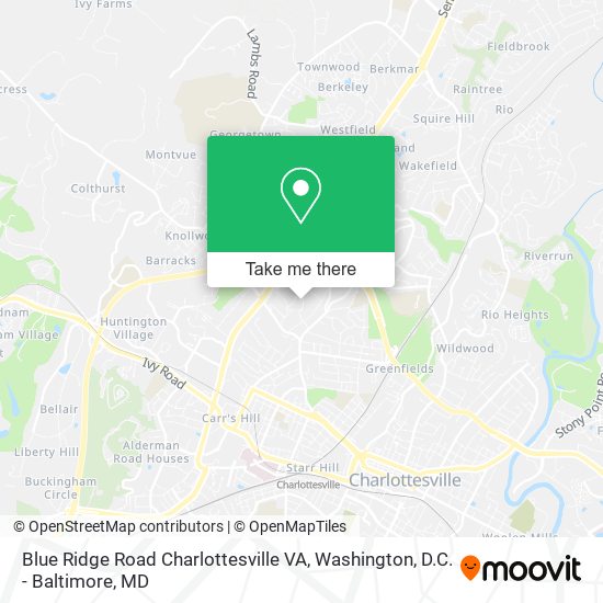 Blue Ridge Road Charlottesville VA map
