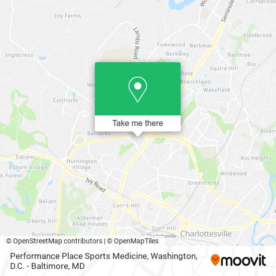 Performance Place Sports Medicine map