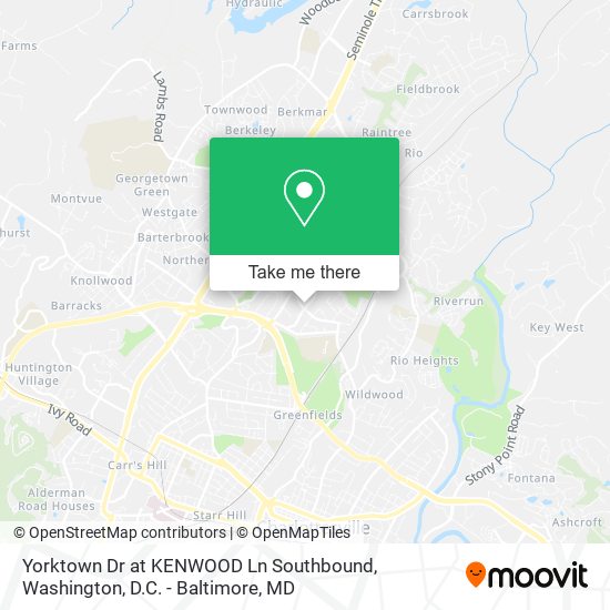 Yorktown Dr at KENWOOD Ln Southbound map
