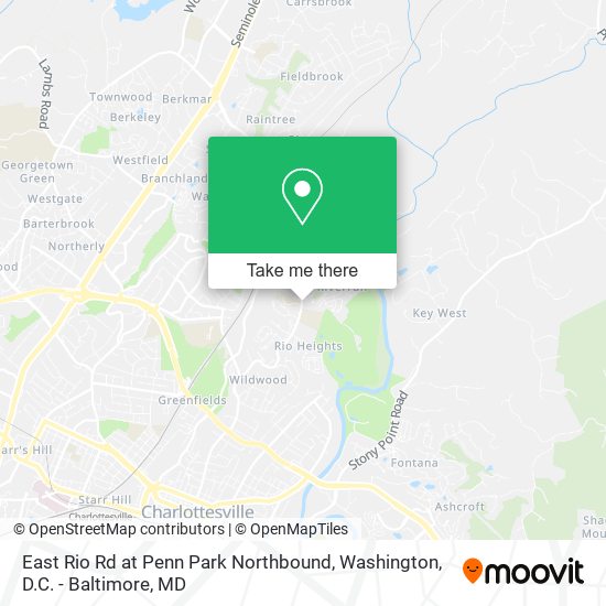 East Rio Rd at Penn Park Northbound map