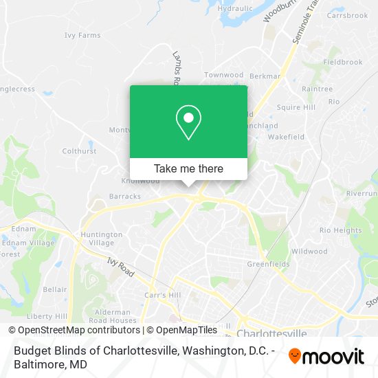 Mapa de Budget Blinds of Charlottesville