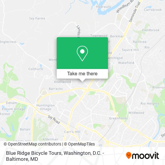 Blue Ridge Bicycle Tours map