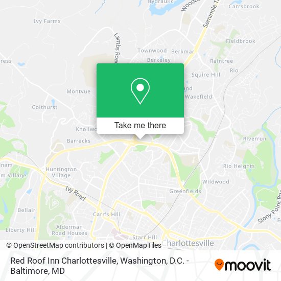 Red Roof Inn Charlottesville map