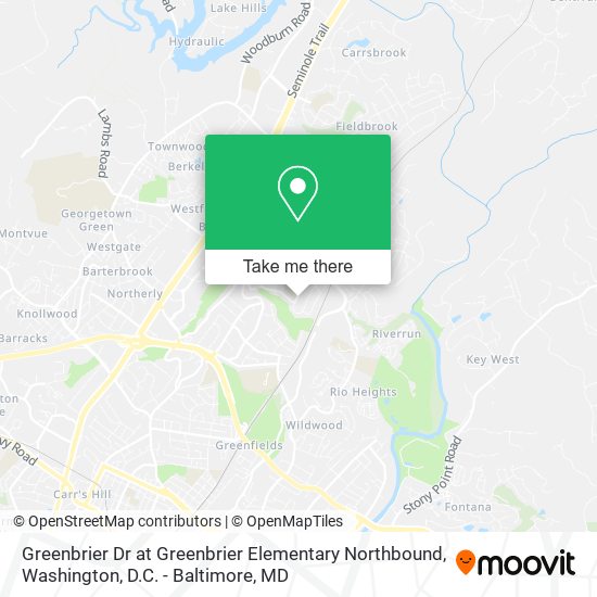 Mapa de Greenbrier Dr at Greenbrier Elementary Northbound