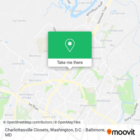 Mapa de Charlottesville Closets
