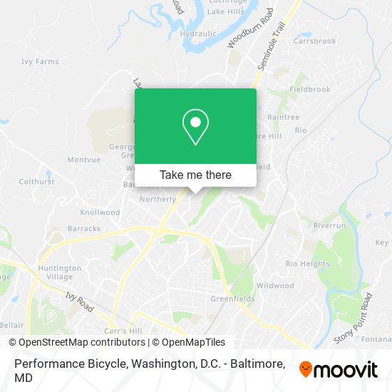 Performance Bicycle map