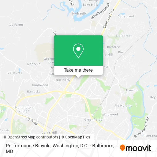 Performance Bicycle map