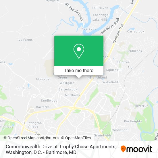 Commonwealth Drive at Trophy Chase Apartments map