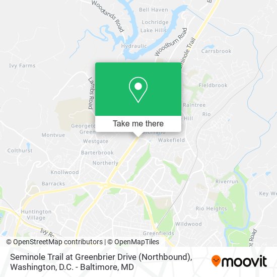 Seminole Trail at Greenbrier Drive (Northbound) map