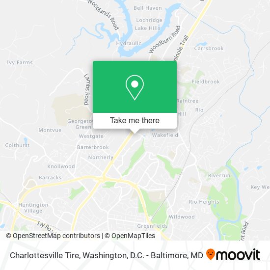 Charlottesville Tire map