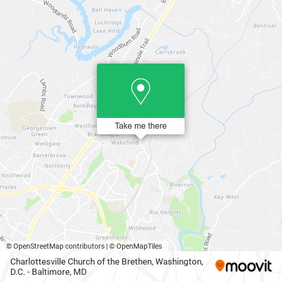 Charlottesville Church of the Brethen map