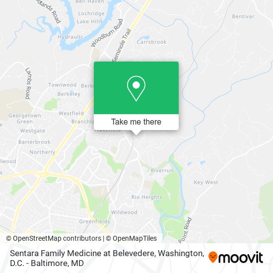 Sentara Family Medicine at Belevedere map