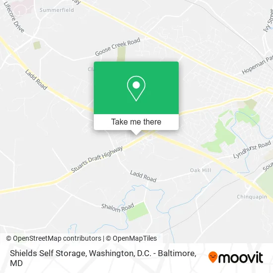 Shields Self Storage map