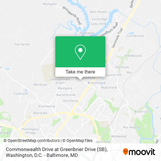 Mapa de Commonwealth Drive at Greenbrier Drive (SB)