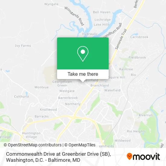 Commonwealth Drive at Greenbrier Drive (SB) map