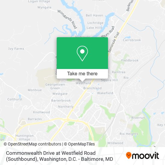 Commonwealth Drive at Westfield Road (Southbound) map