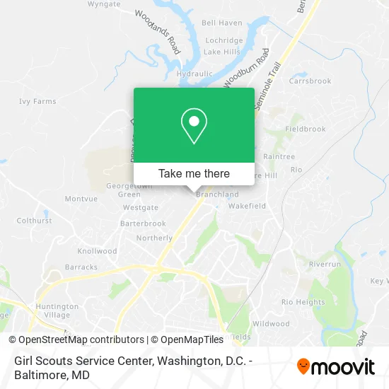 Girl Scouts Service Center map