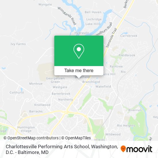 Charlottesville Performing Arts School map